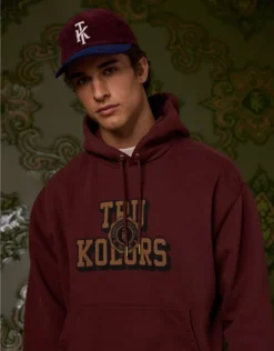 AE X Tru Kolors Heavyweight Graphic Hoodie Burgundy