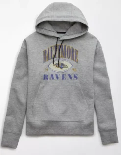 AE NFL Baltimore Ravens Hoodie Medium Heather Gray