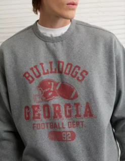 AE Georgia Bulldogs Graphic Sweatshirt Heather Gray -American Eagle Fashion 0188 2646 006 d2