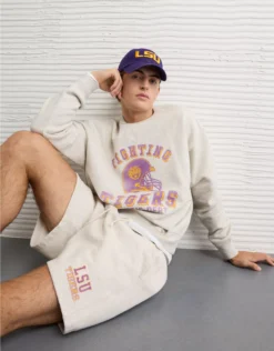 AE LSU Tigers Graphic Sweatshirt Heather Frost