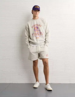 AE LSU Tigers Graphic Sweatshirt Heather Frost -American Eagle Fashion 0188 2646 062 os