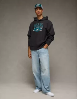 NFL Philadelphia Eagles Graphic Hoodie Washed Black -American Eagle Fashion 0188 2647 167 os