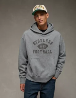 NFL Pittsburgh Steelers Graphic Hoodie Heather Gray -American Eagle Fashion 0188 2648 006 d2