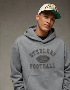 NFL Pittsburgh Steelers Graphic Hoodie Heather Gray