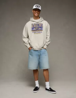 NFL Baltimore Ravens Graphic Hoodie Frosty Cream -American Eagle Fashion 0188 2648 102 os