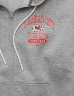 NFL Kansas City Chiefs Graphic Zip-Up Hoodie Heather Gray -American Eagle Fashion 0188 2659 006 d1