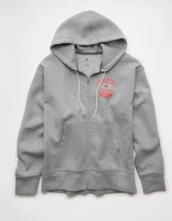 NFL Kansas City Chiefs Graphic Zip-Up Hoodie Heather Gray -American Eagle Fashion 0188 2659 006 f