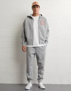 NFL Kansas City Chiefs Graphic Zip-Up Hoodie Heather Gray -American Eagle Fashion 0188 2659 006 os