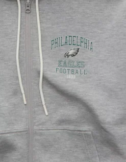 NFL Philadelphia Eagles Graphic Zip-Up Hoodie Gray Heather -American Eagle Fashion 0188 2659 069 d1
