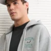 NFL Philadelphia Eagles Graphic Zip-Up Hoodie Gray Heather