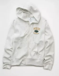 NFL Green Bay Packers Graphic Zip-Up Hoodie Frosty Cream -American Eagle Fashion 0188 2659 102 f