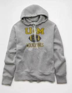 AE 24/7 Michigan Wolverines Graphic Hoodie Medium Heather Gray -American Eagle Fashion 0188 2660 012 f