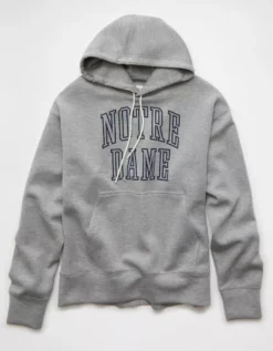 AE 24/7 Notre Dame Fighting Irish Graphic Hoodie Gray Marl -American Eagle Fashion 0188 2660 033 f