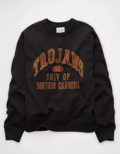 AE USC Trojans Graphic Sweatshirt Washed Black -American Eagle Fashion 0188 2713 167 f