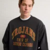 AE USC Trojans Graphic Sweatshirt Washed Black