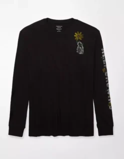 AE Super Soft Long-Sleeve Halloween Graphic T-Shirt -American Eagle Fashion 0189 3243 001 f