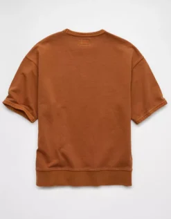 AE Short-Sleeve Sweatshirt Orange Spice -American Eagle Fashion 0191 2540 819 b