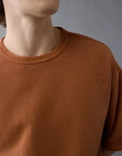 AE Short-Sleeve Sweatshirt Orange Spice -American Eagle Fashion 0191 2540 819 d2