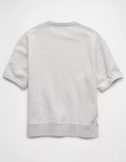 AE Short-Sleeve Sweatshirt Heather Frost -American Eagle Fashion 0191 2576 062 b