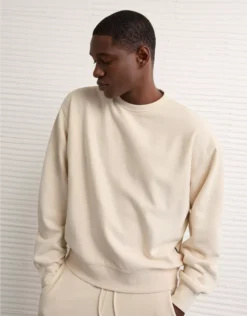 AE Laidback Luxe Heavyweight Sweatshirt Cream