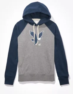 AE Super Soft Graphic Raglan Hoodie -American Eagle Fashion 0193 2057 410 f