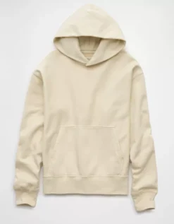 AE Laidback Luxe Heavyweight Hoodie Bone Khaki -American Eagle Fashion 0193 2442 210 f