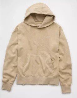 AE Laidback Luxe Heavyweight Logo Hoodie Tan