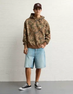 AE Laidback Luxe Heavyweight Hoodie Olive Moss -American Eagle Fashion 0193 2574 342 os