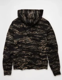 AE Laidback Luxe Heavyweight Hoodie Camo Green -American Eagle Fashion 0193 2610 329 b
