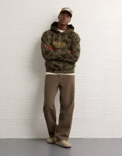 AE Laidback Luxe Heavyweight Hoodie Traditional Camo -American Eagle Fashion 0193 2668 966 os