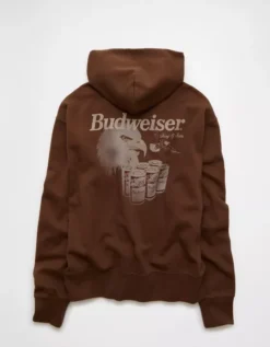 AE Budweiser Graphic Hoodie Brown -American Eagle Fashion 0193 2669 200 b