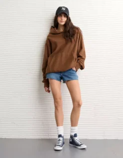 AE Laidback Luxe Heavyweight Hoodie Koko Brown -American Eagle Fashion 0193 2720 214 d3