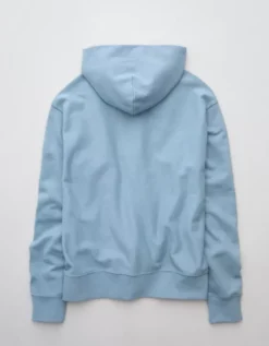 AE Laidback Luxe Heavyweight Hoodie Light Blue -American Eagle Fashion 0193 2720 401 b