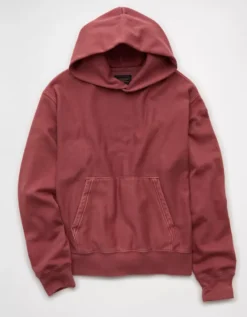 AE Laidback Luxe Heavyweight Hoodie Faded Red -American Eagle Fashion 0193 2720 620 f