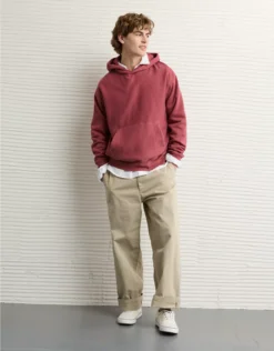 AE Laidback Luxe Heavyweight Hoodie Faded Red