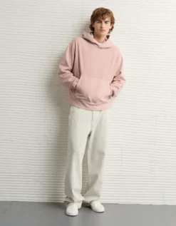 AE Laidback Luxe Heavyweight Hoodie Dusty Pink -American Eagle Fashion 0193 2720 654 os