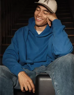 AE Laidback Luxe Heavyweight Hoodie Cobalt