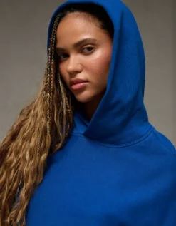 AE Laidback Luxe Heavyweight Hoodie Cobalt -American Eagle Fashion 0193 2720 976 ob