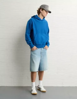 AE Laidback Luxe Heavyweight Hoodie Cobalt -American Eagle Fashion 0193 2720 976 os