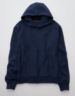 AE Laidback Luxe Heavyweight Graphic Hoodie Navy -American Eagle Fashion 0193 2721 410 f