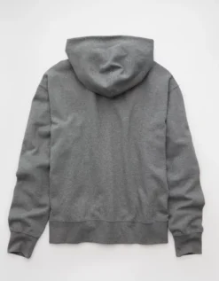AE Laidback Luxe Heavyweight Hoodie Charcoal Heather -American Eagle Fashion 0193 2722 027 b