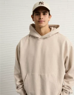 AE Laidback Luxe Heavyweight Hoodie Oatmeal Heather