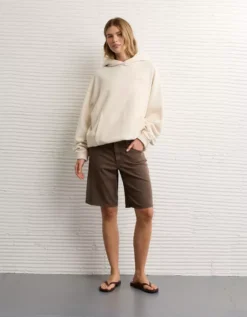 AE Laidback Luxe Heavyweight Graphic Hoodie Cream -American Eagle Fashion 0193 2723 106 os