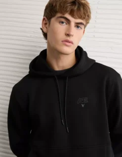 AE 24/7 Hoodie Bold Black -American Eagle Fashion 0195 2444 064 os