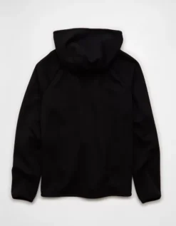 AE 24/7 Zip-Up Hoodie Black -American Eagle Fashion 0196 2605 001 b