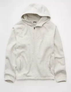 AE 24/7 Zip-Up Hoodie Heather Frost -American Eagle Fashion 0196 2609 062 f