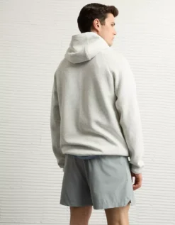 AE 24/7 Zip-Up Hoodie Heather Frost -American Eagle Fashion 0196 2609 062 ob