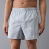 AEO Men's Plaid Stretch Boxer Short Blue