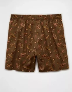 AEO Plaid Stretch Lounge Boxer Short Olive -American Eagle Fashion 0220 0008 309 b