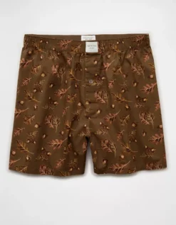 AEO Plaid Stretch Lounge Boxer Short Olive -American Eagle Fashion 0220 0008 309 f